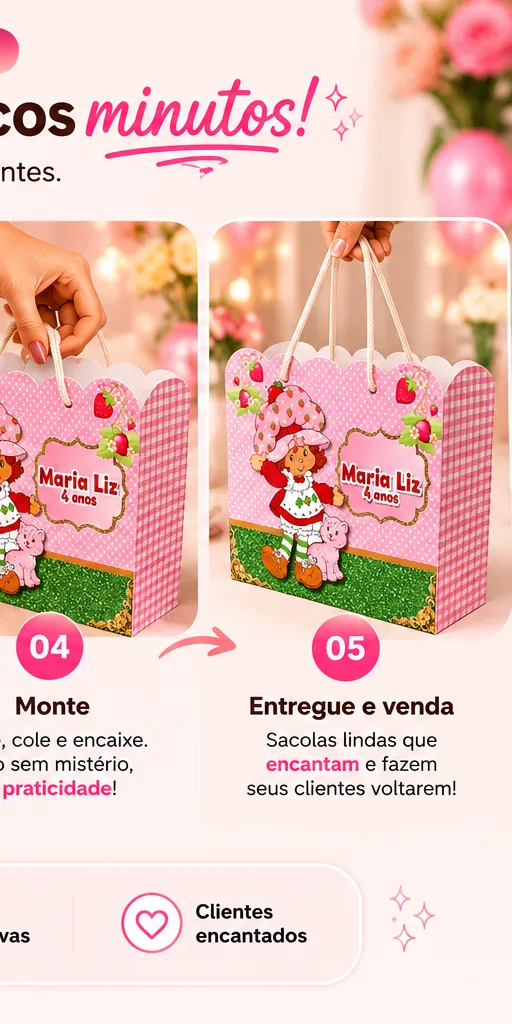Passo 3: sacola personalizada pronta para entrega