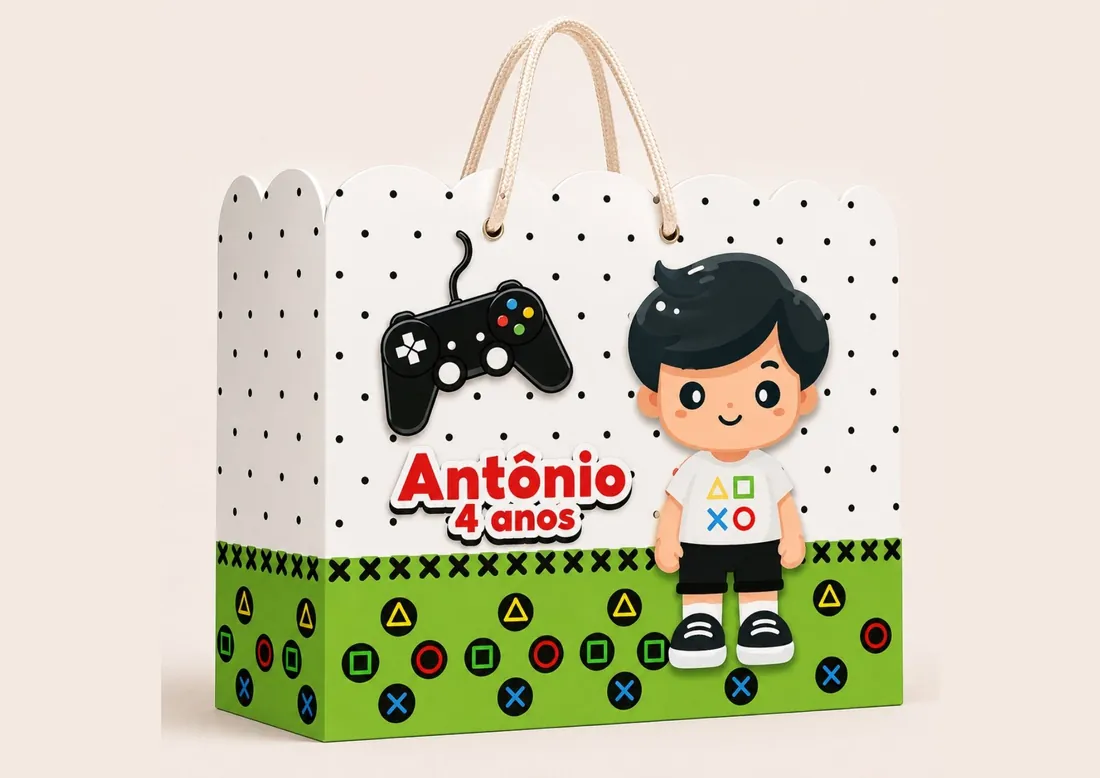 Sacola personalizada finalizada, pronta para entrega
