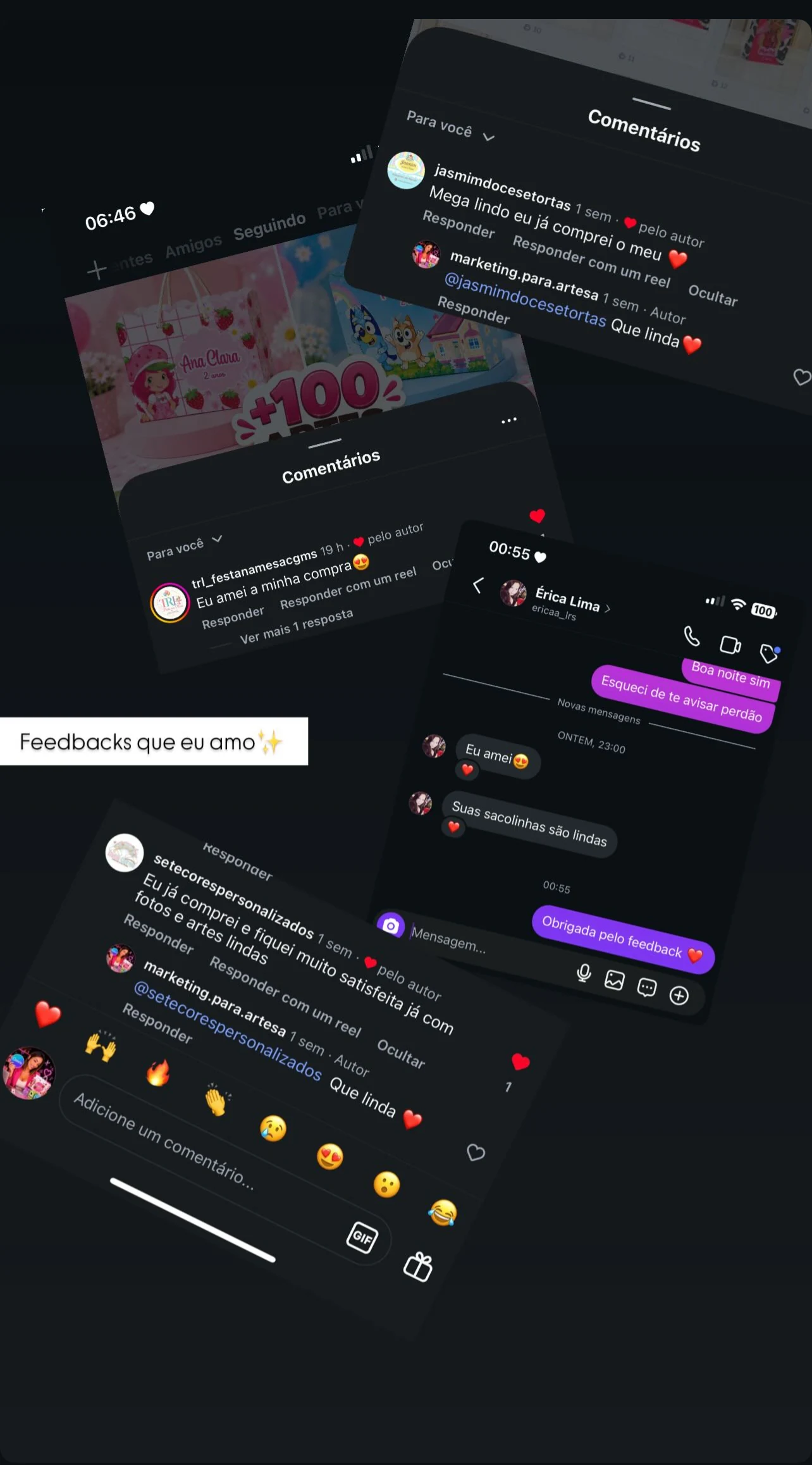 Prova social: clientes reais aprovando o Pack Sacolas Nuvem