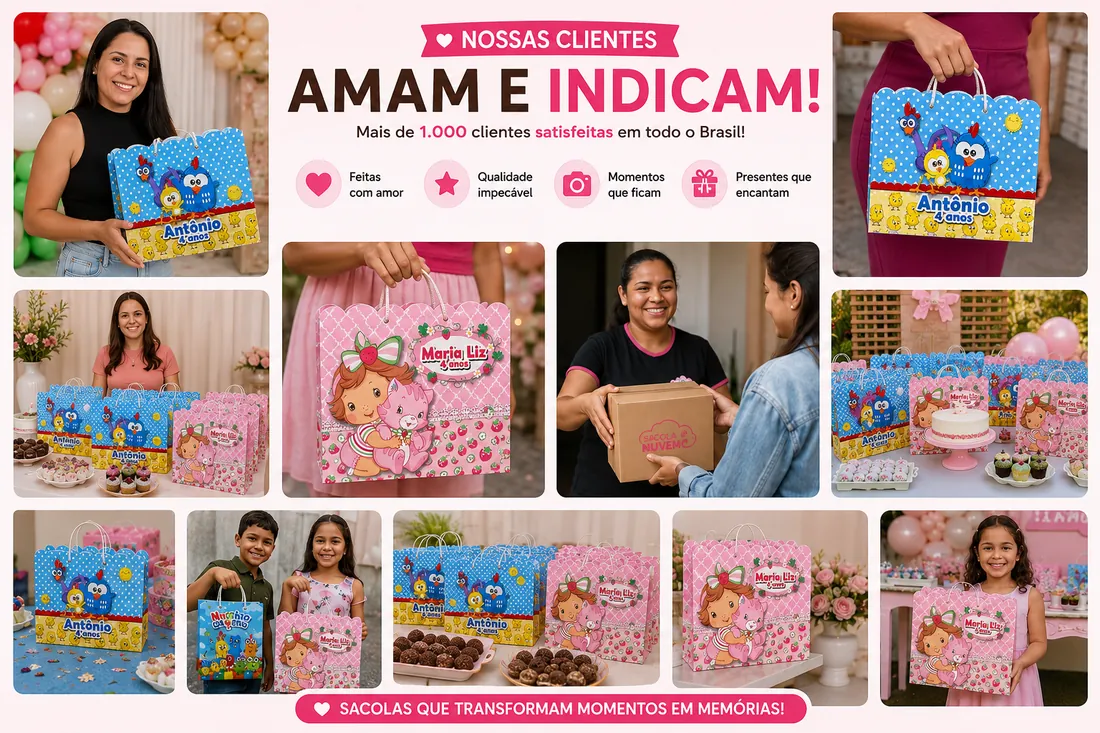Cliente encantada com a sacola personalizada