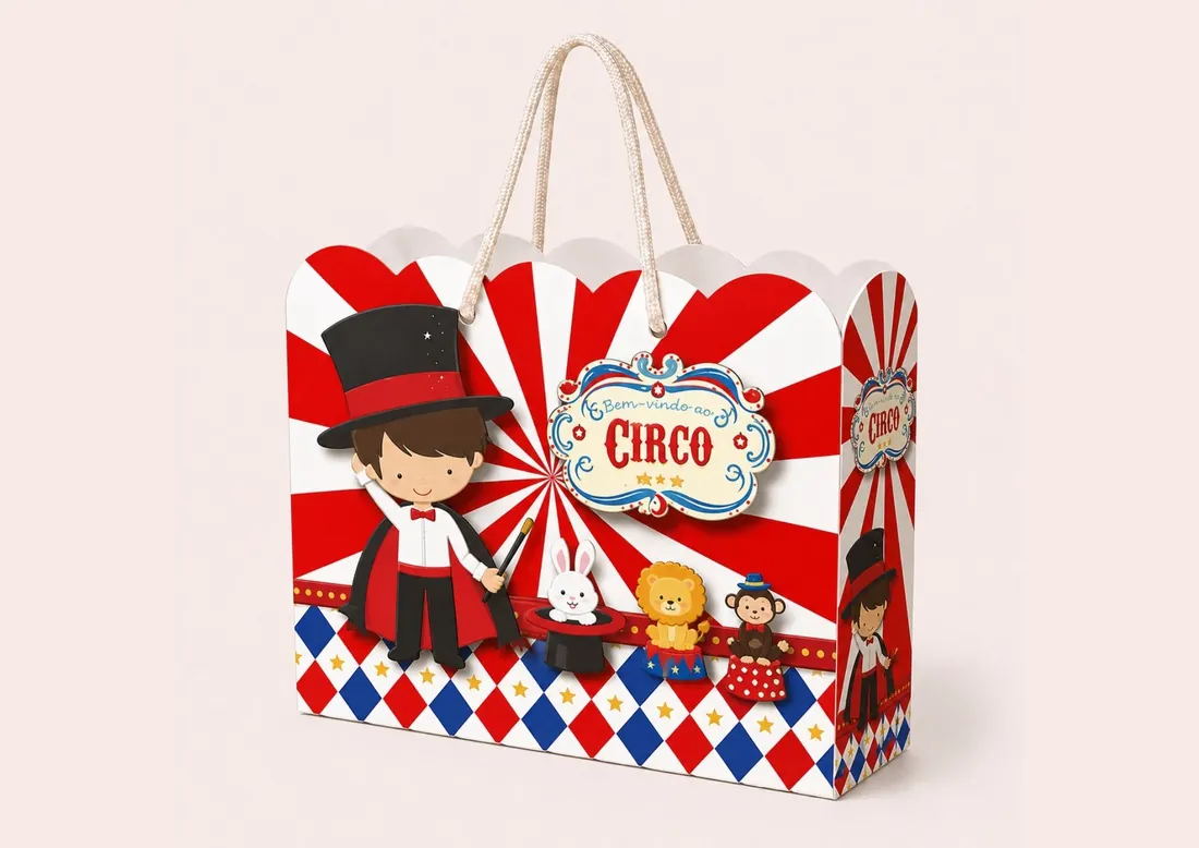 Sacola personalizada real, tema exclusivo
