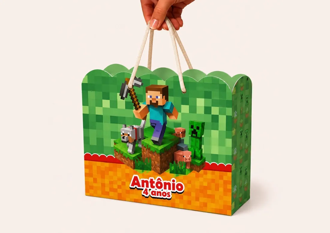 Sacola personalizada real, tema exclusivo